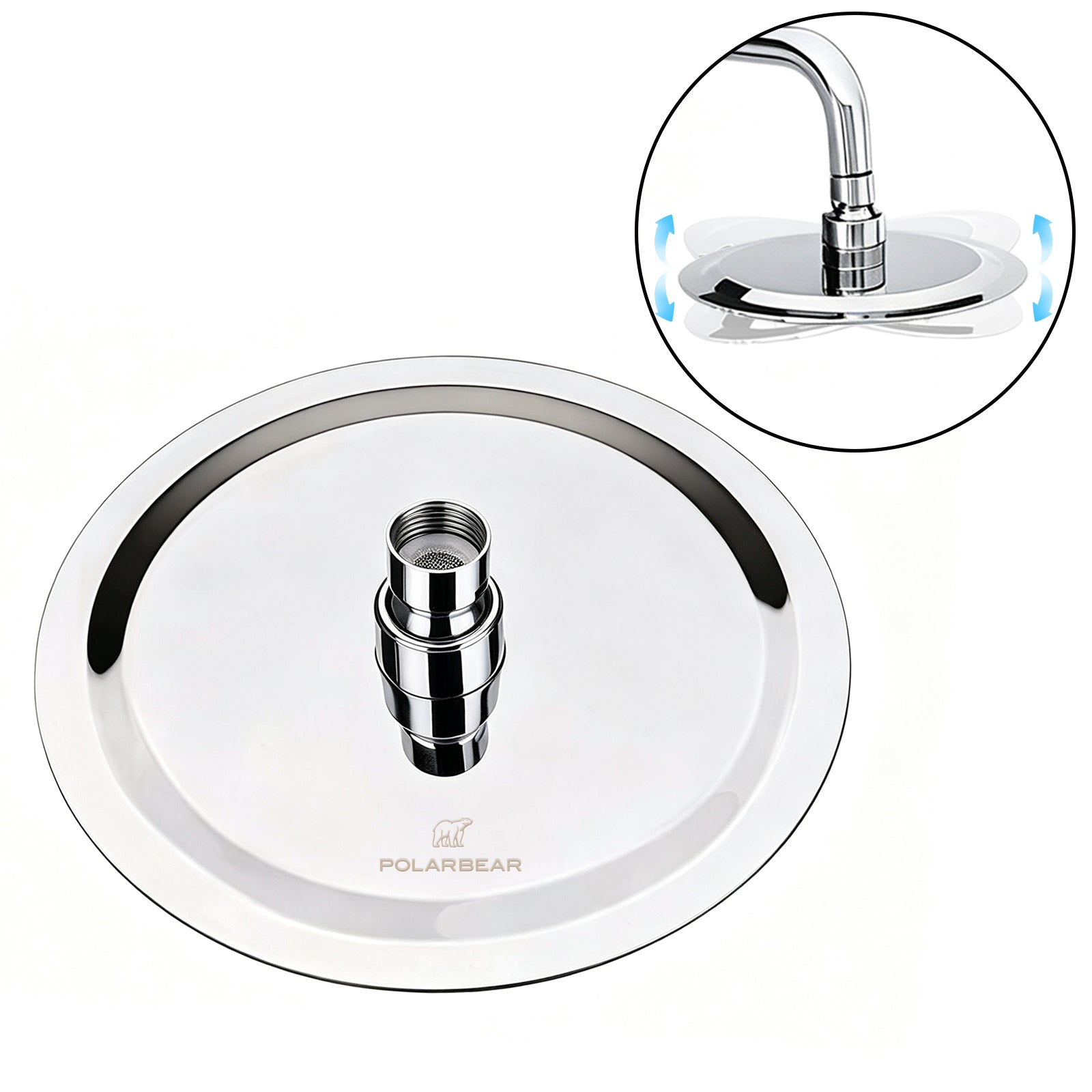8-Inch Round Rain Shower Head – Chrome – image 3