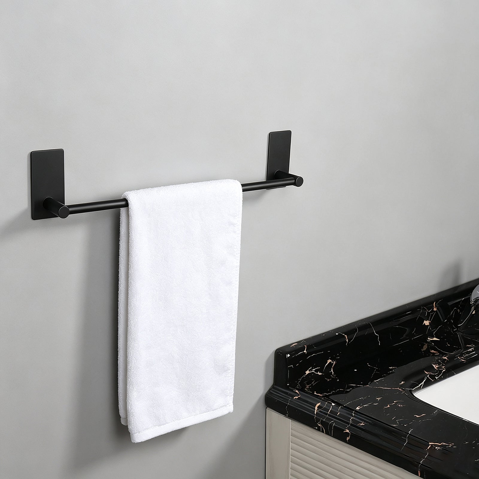 12-Inch Self-Adhesive Towel Bar – Matte Black – image 5