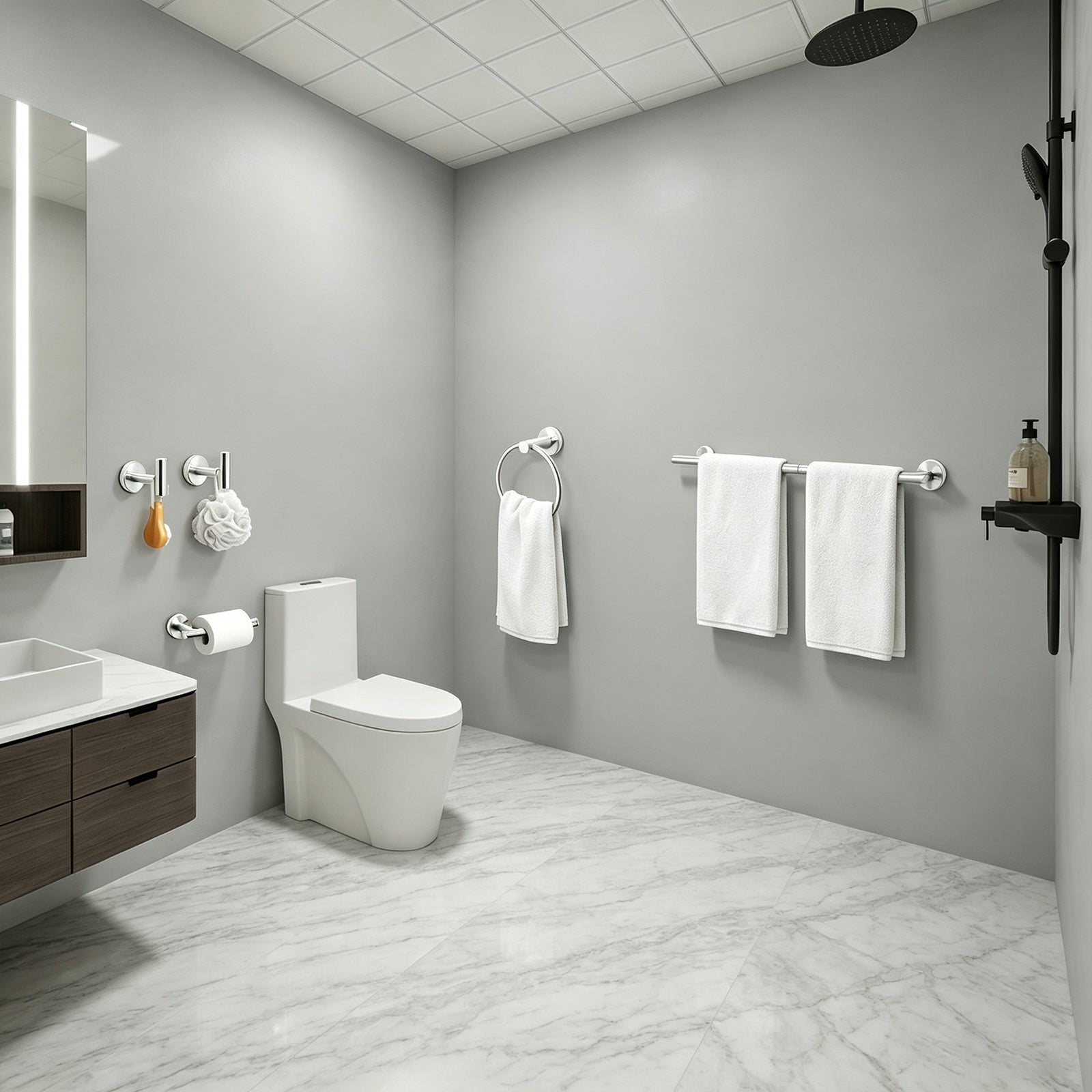 26-Inch 5-Piece Bathroom Hardware Set – Brushed Nickel – image 3