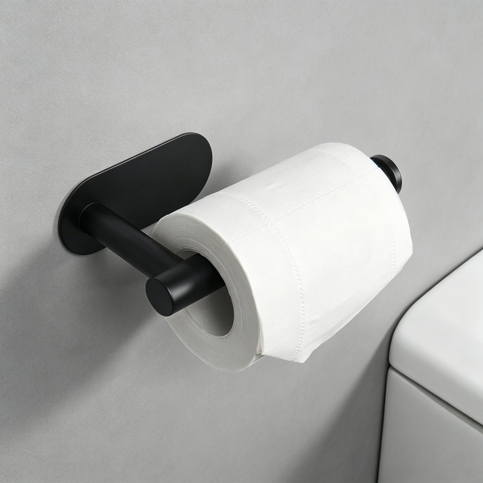 Self-Adhesive Toilet Paper Holder – Matte Black – image 3