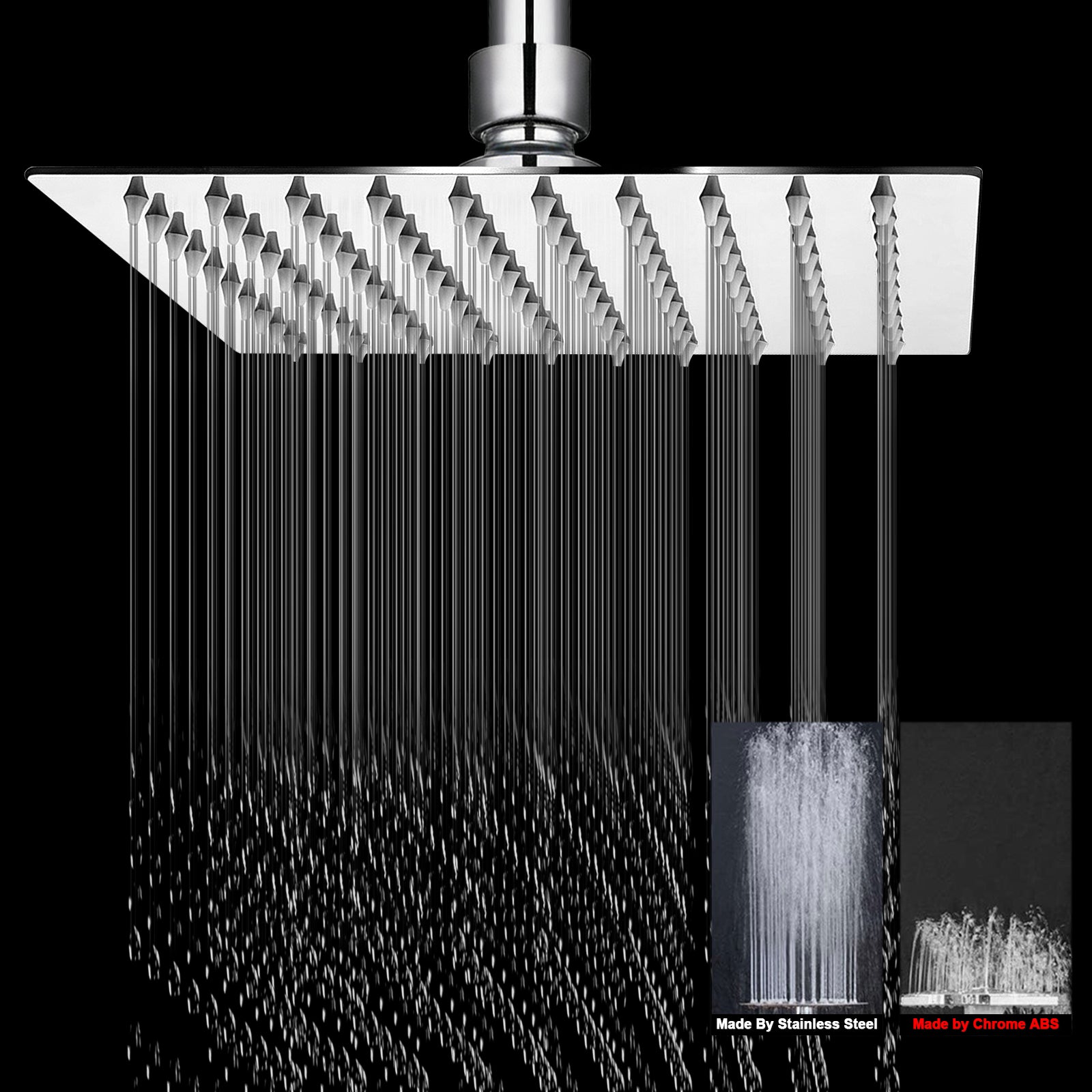 8-Inch Square Rain Shower Head – Chrome – image 5