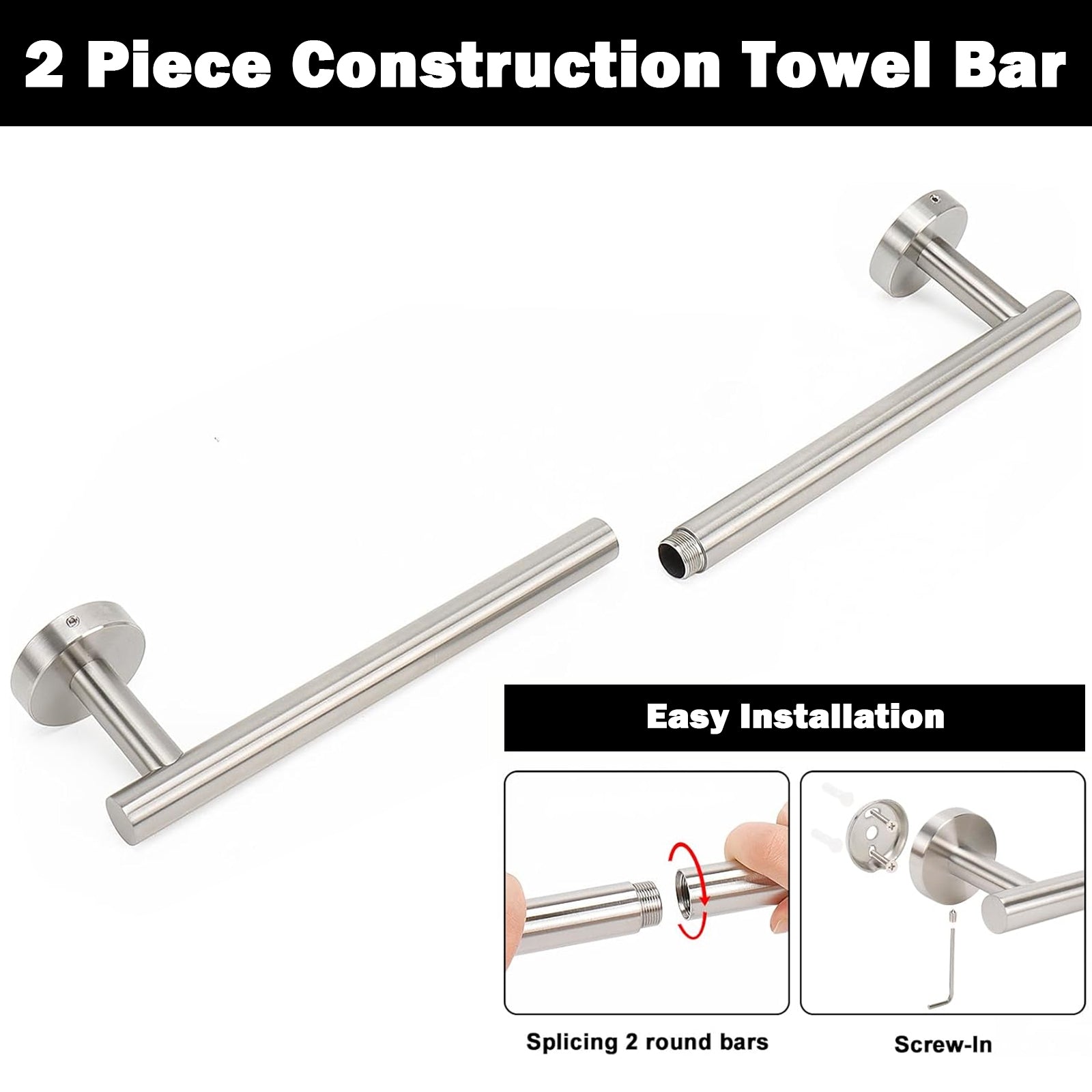 20-Inch Round Bathroom Hardware Set – Brushed Nickel – image 7