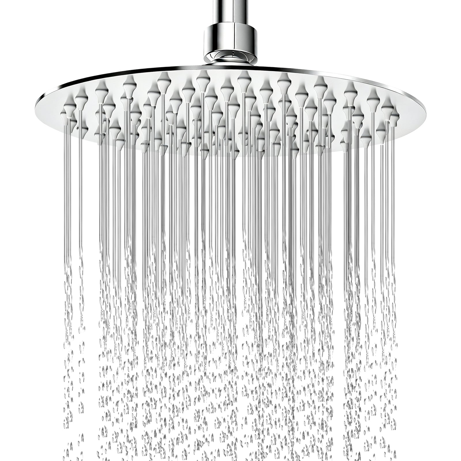 8-Inch Round Rain Shower Head – Chrome – product view shown in use