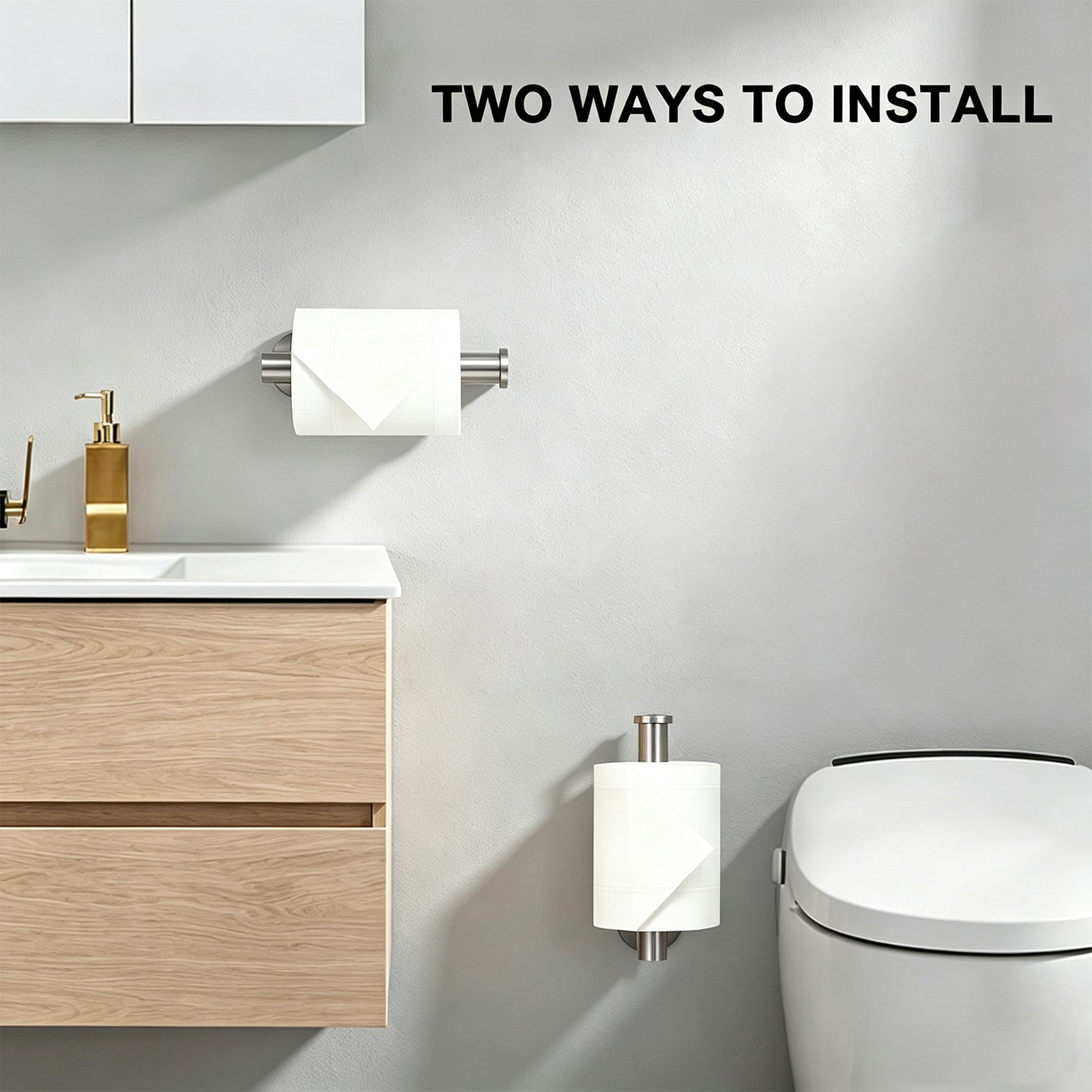Self-Adhesive Toilet Paper Holder – Brushed Nickel – image 5