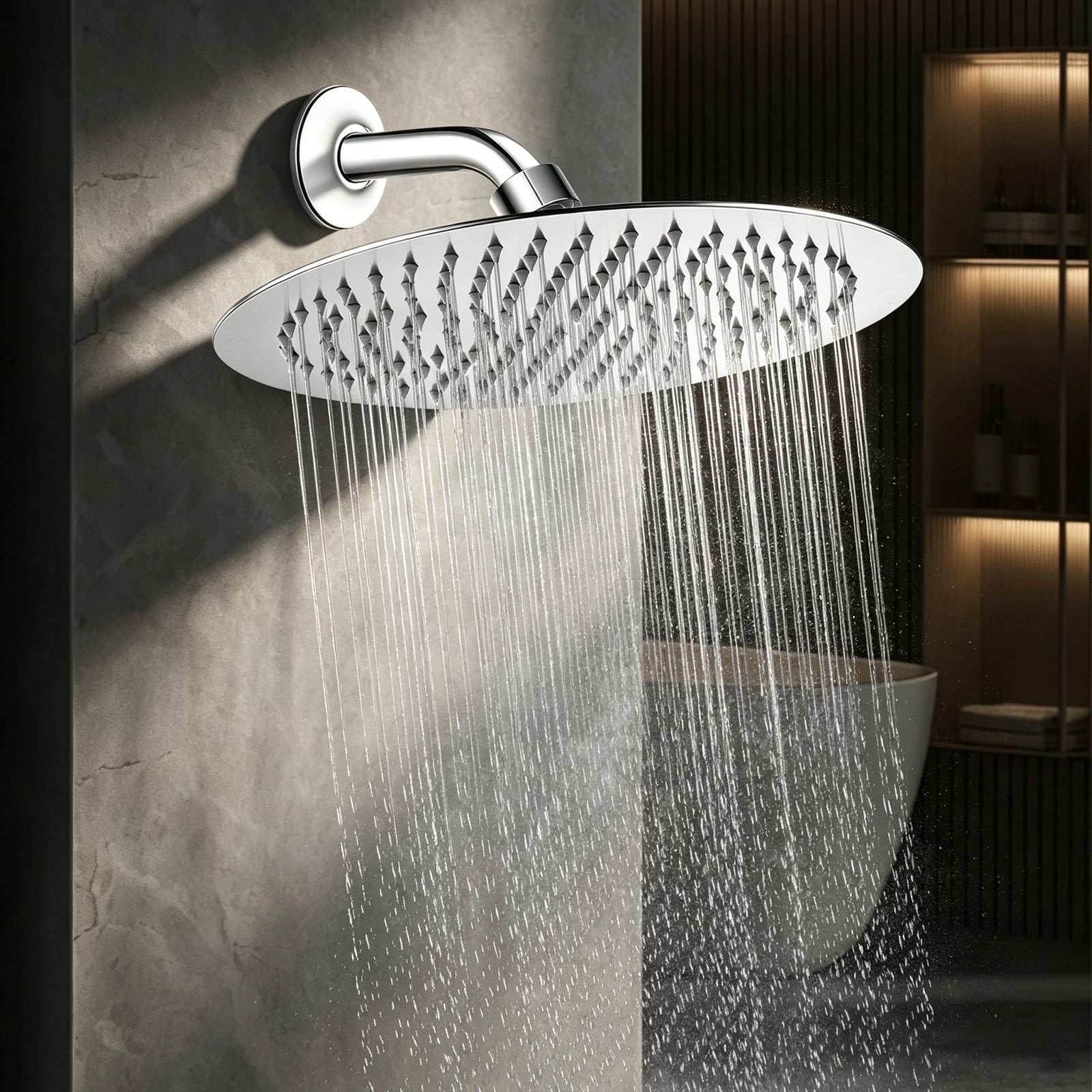 12-Inch Round Rain Shower Head – Chrome – image 6