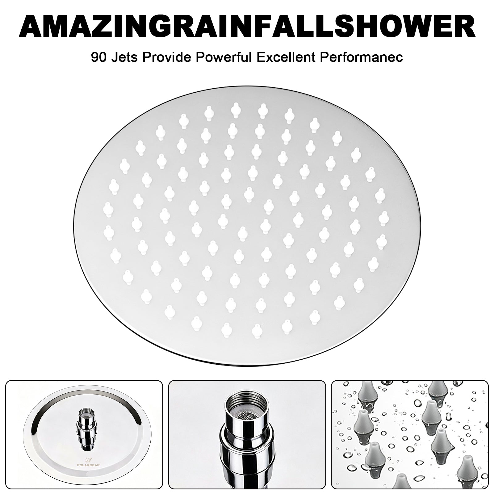 8-Inch Round Rain Shower Head – Chrome – image 4
