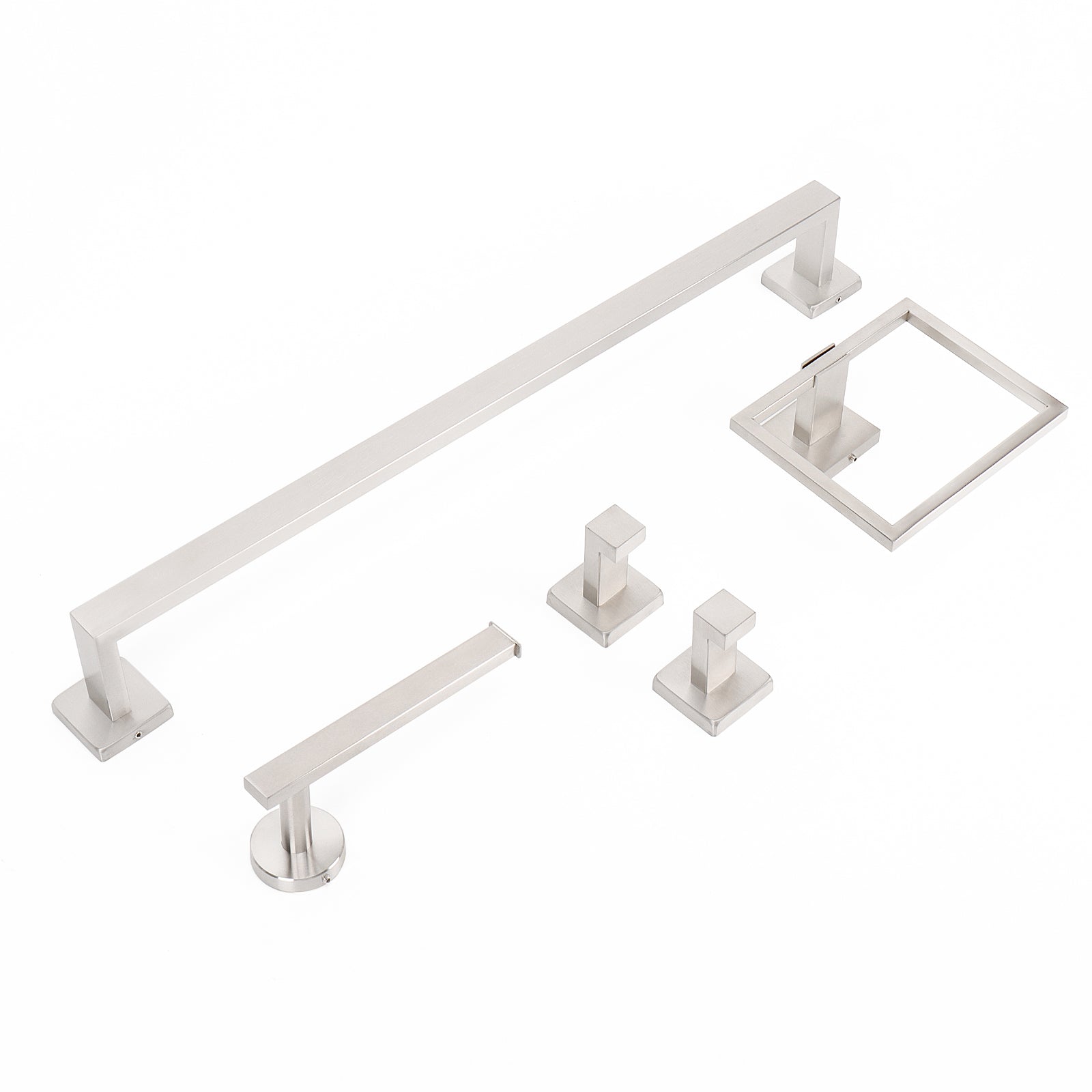 24-Inch Square 5-Piece Bathroom Hardware Set – Brushed Nickel – image 3