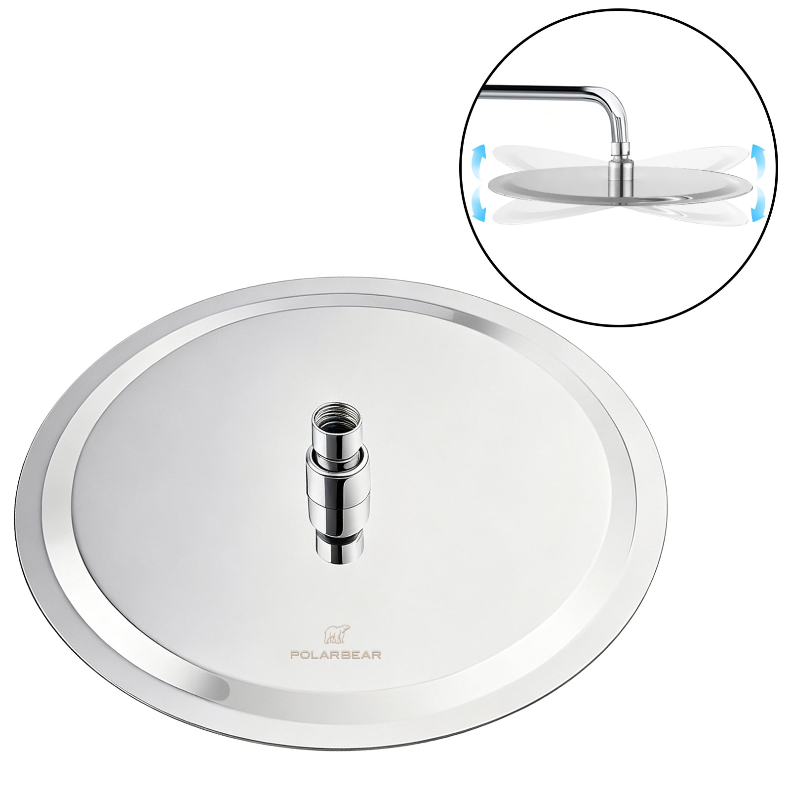 12-Inch Round Rain Shower Head – Chrome – image 3