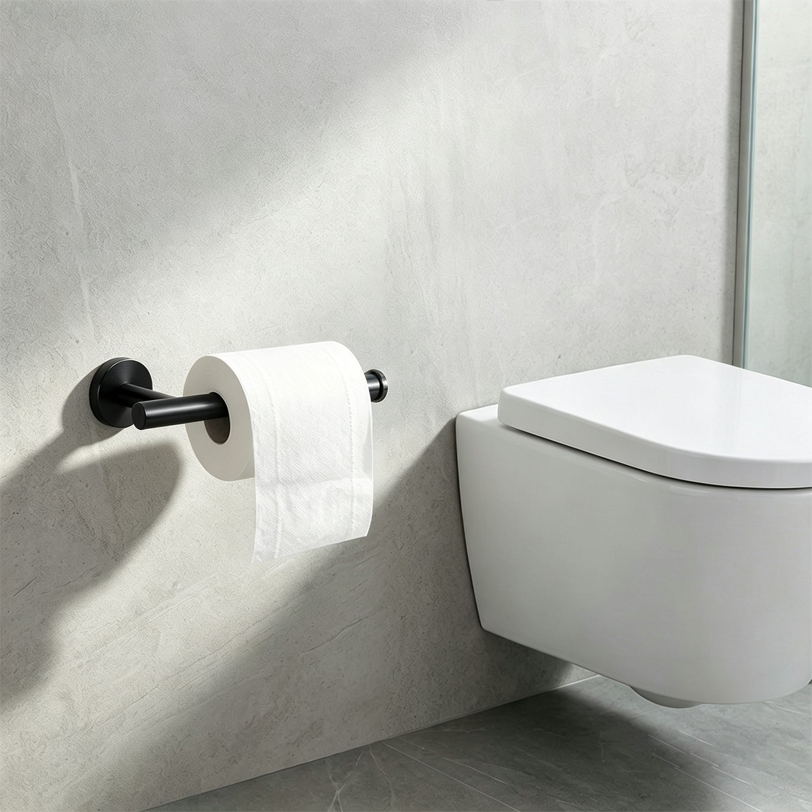 20-Inch Round Bathroom Hardware Set – Matte Black – image 3