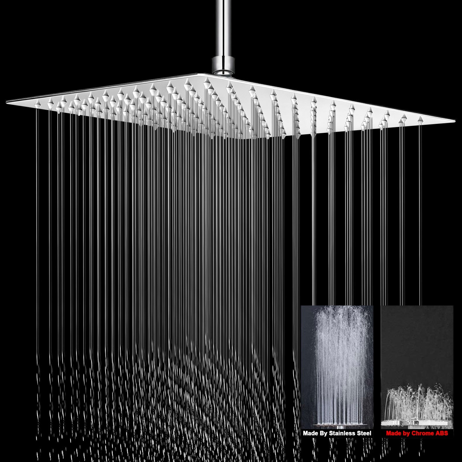 12-Inch Square Rain Shower Head – Chrome – image 5