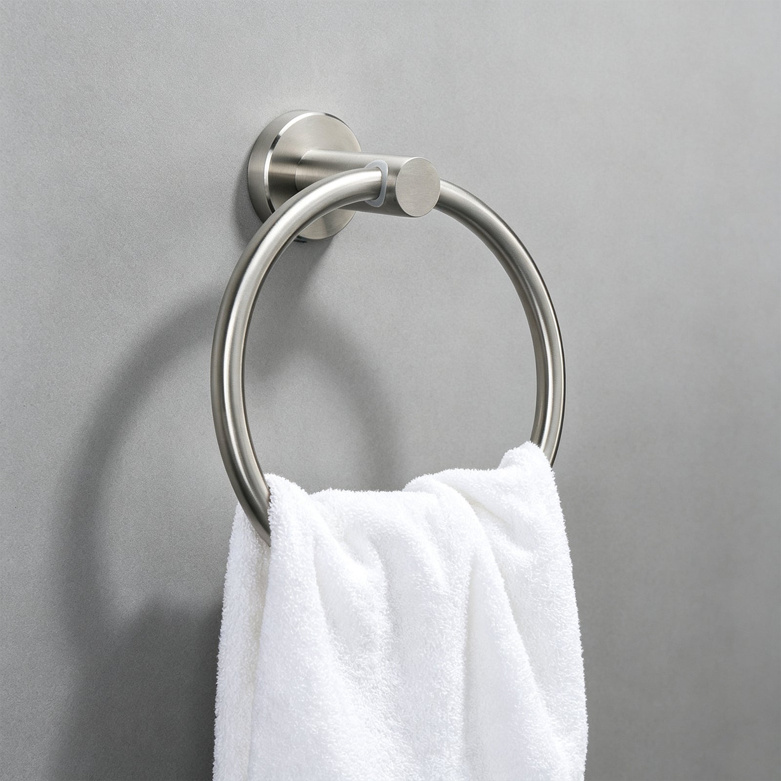 Wall-Mounted Swivel Towel Ring – Brushed Nickel – image 2