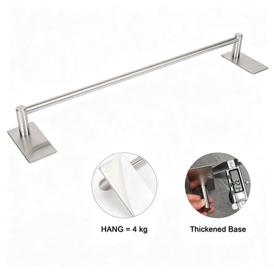 16-Inch Self-Adhesive Towel Bar – Brushed Nickel – image 3