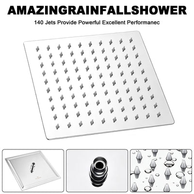 12-Inch Square Rain Shower Head – Chrome – image 4