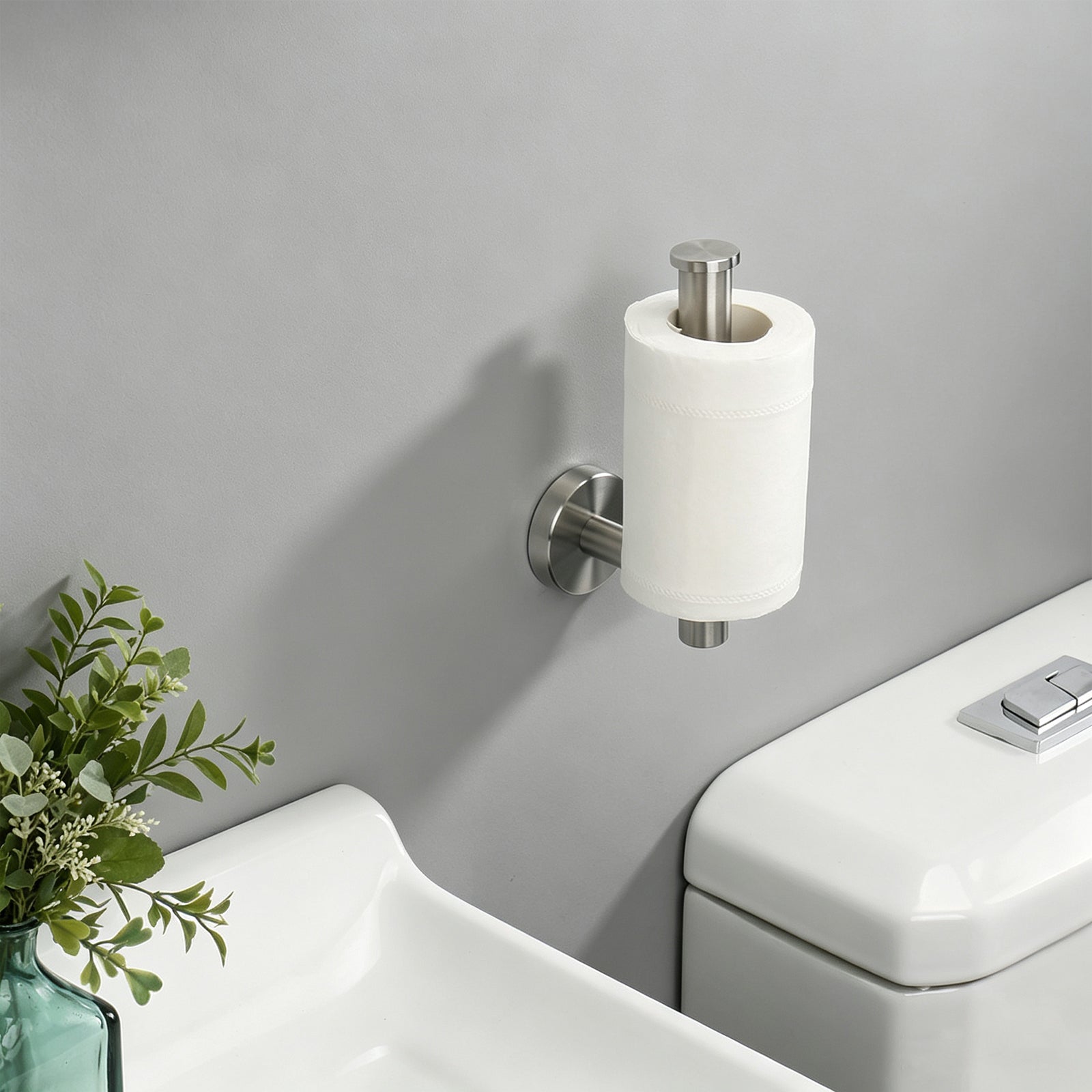 Open-Sided Wall-Mounted Toilet Paper Holder – Brushed Nickel – image 3