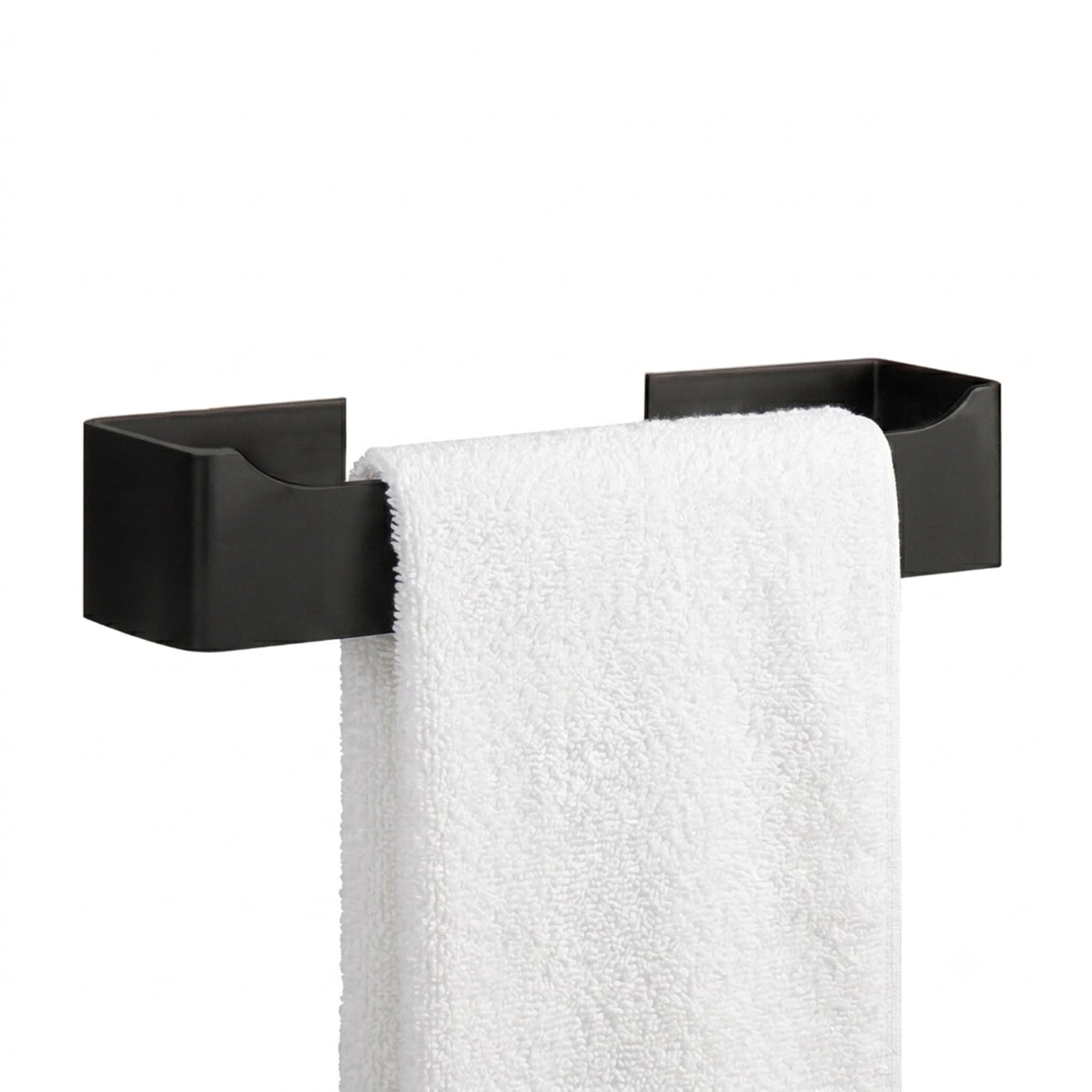 9-Inch Self-Adhesive Hand Towel Holder – Matte Black – product view