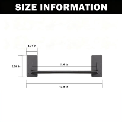 12-Inch Self-Adhesive Towel Bar – Matte Black – image 4