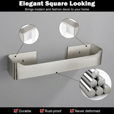 9-Inch Self-Adhesive Hand Towel Holder – Brushed Nickel – image 3