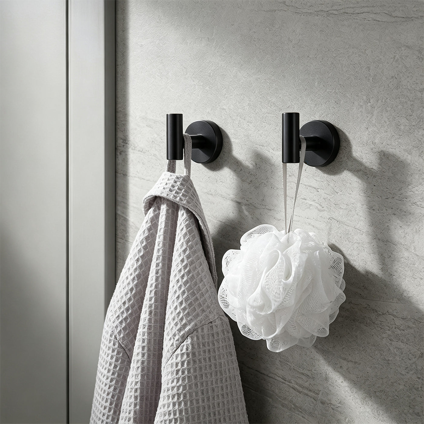 20-Inch Round Bathroom Hardware Set – Matte Black – image 4 dimensions