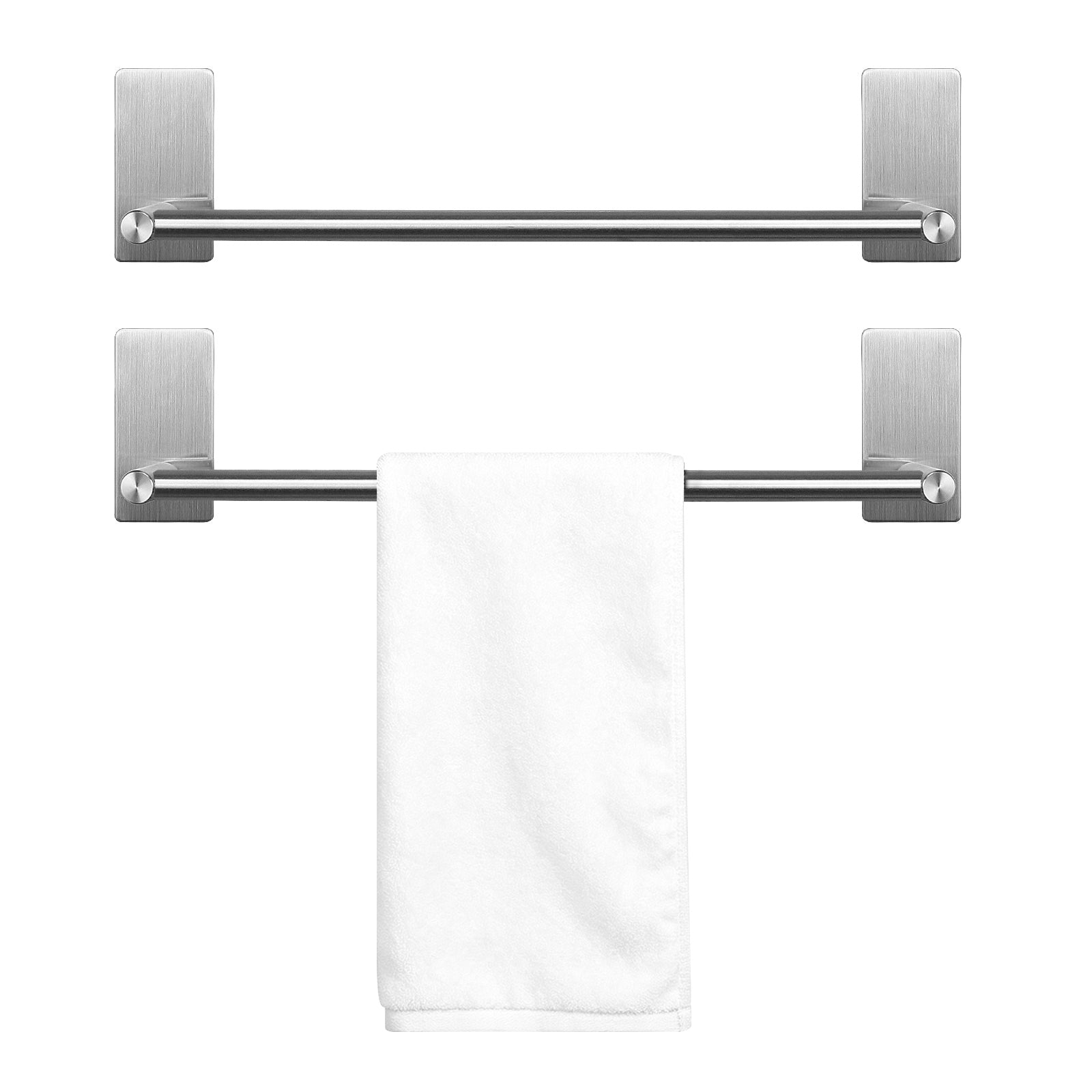 16-Inch Self-Adhesive Towel Bar – Brushed Nickel – product view