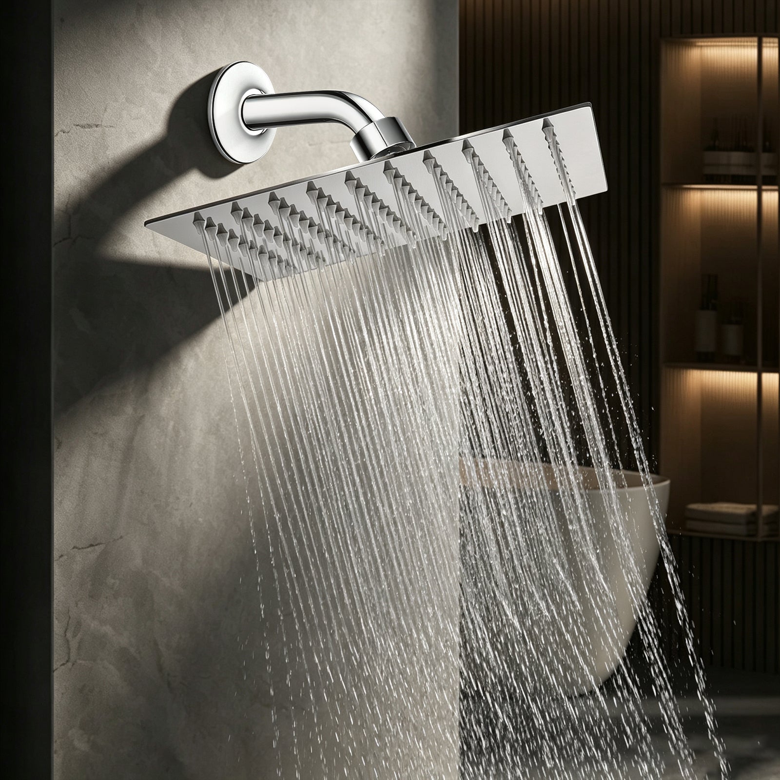 8-Inch Square Rain Shower Head – Chrome – image 6