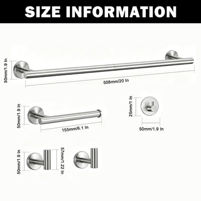 20-Inch Round Bathroom Hardware Set – Brushed Nickel – image 6