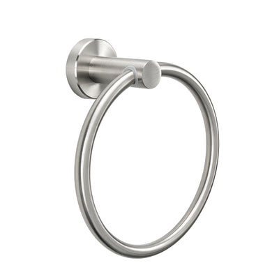 Wall-Mounted Swivel Towel Ring – Brushed Nickel – product view