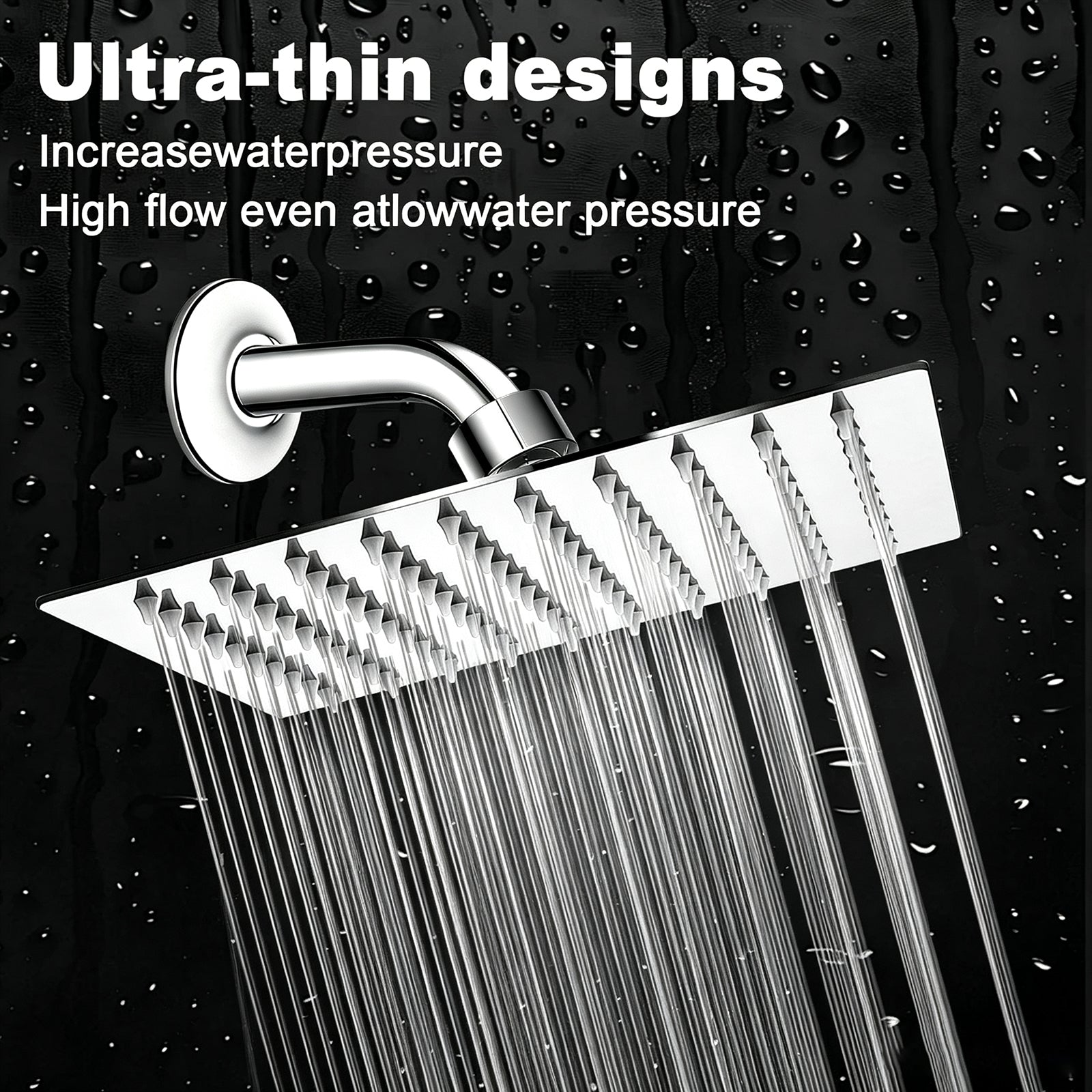 8-Inch Square Rain Shower Head – Chrome – image 7