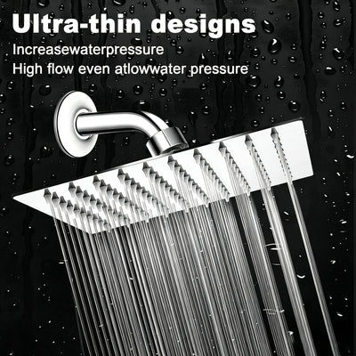 8-Inch Square Rain Shower Head – Chrome – image 7