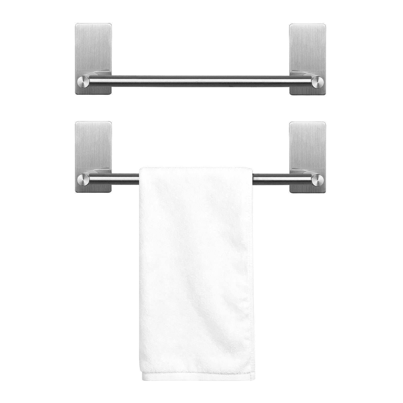 12-Inch Self-Adhesive Towel Bar – Brushed Nickel – product view