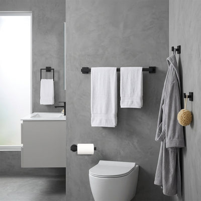 24-Inch Square 5-Piece Bathroom Hardware Set – Matte Black – image 6