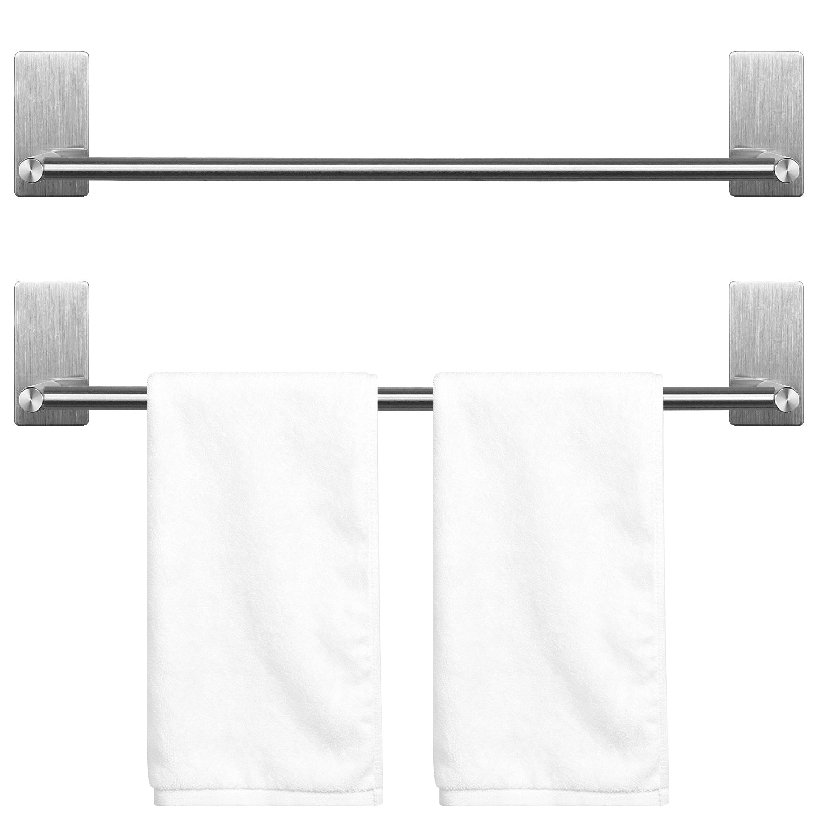24-Inch Self-Adhesive Towel Bar – Brushed Nickel – product view