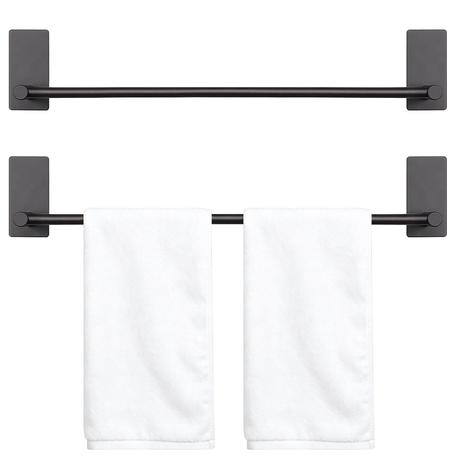 24-Inch Self-Adhesive Towel Bar – Matte Black – product view