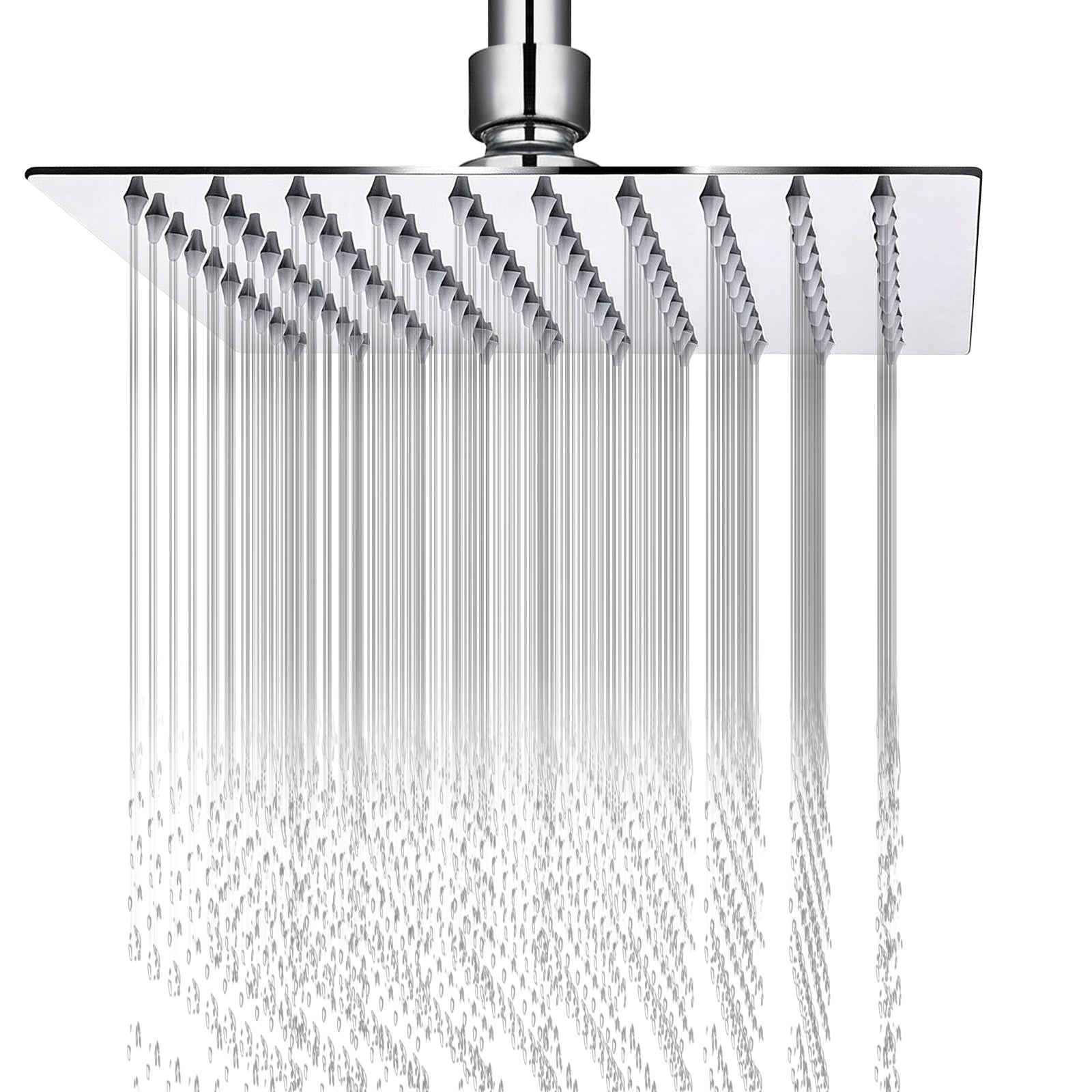 8-Inch Square Rain Shower Head – Chrome – product view