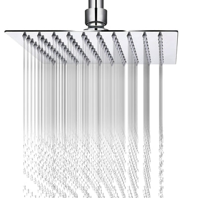 8-Inch Square Rain Shower Head – Chrome – product view