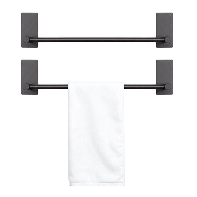 16-Inch Self-Adhesive Towel Bar – Matte Black – product view