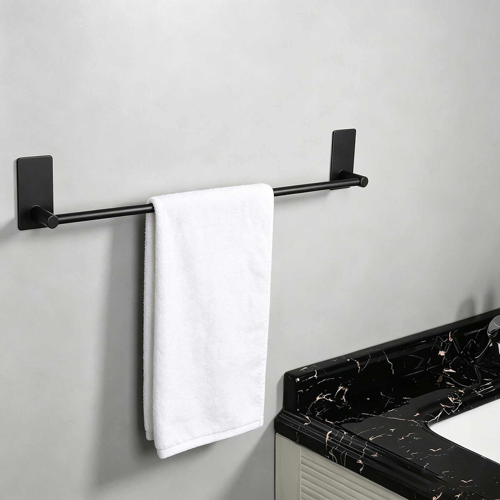 16-Inch Self-Adhesive Towel Bar – Matte Black – image 5
