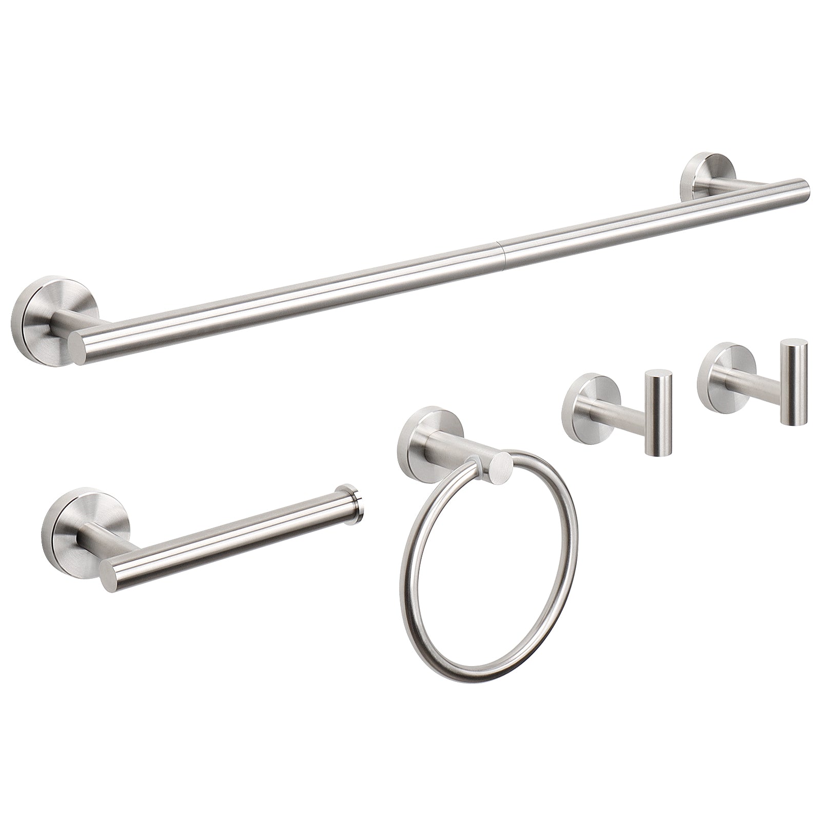 26-Inch 5-Piece Bathroom Hardware Set – Brushed Nickel – product view