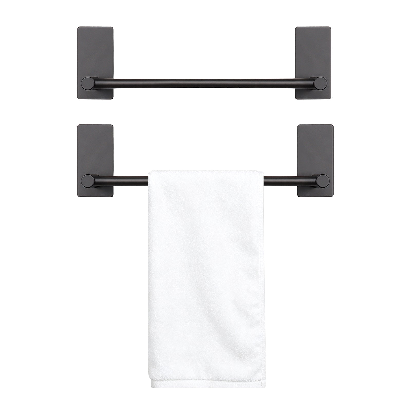 12-Inch Self-Adhesive Towel Bar – Matte Black – product view