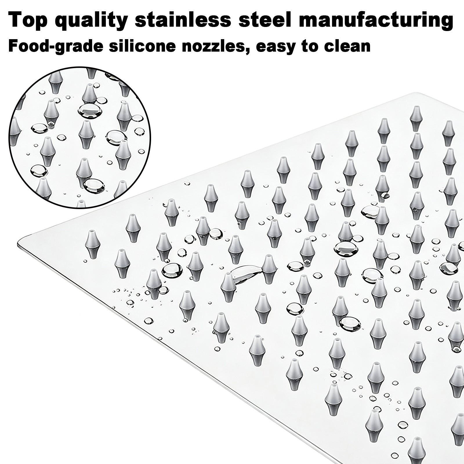 8-Inch Square Rain Shower Head – Chrome – image 2