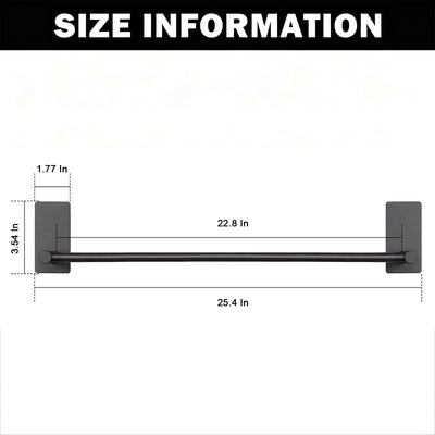 24-Inch Self-Adhesive Towel Bar – Matte Black – image 4