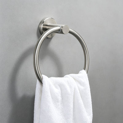 Wall-Mounted Swivel Towel Ring – Brushed Nickel – image 2