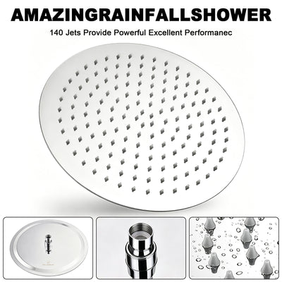 12-Inch Round Rain Shower Head – Chrome – image 4