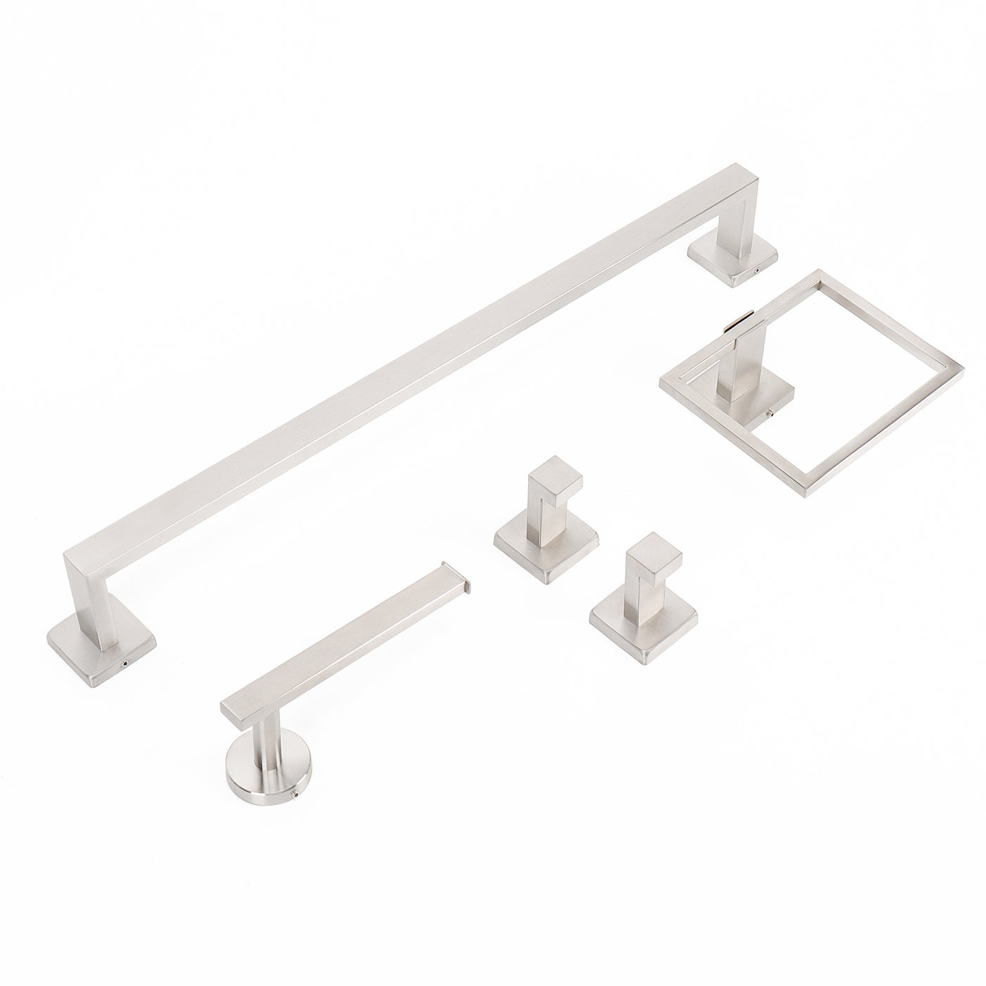 24-Inch Square 5-Piece Bathroom Hardware Set – Brushed Nickel – image 3 feature details
