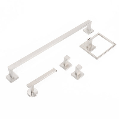 24-Inch Square 5-Piece Bathroom Hardware Set – Brushed Nickel – image 3