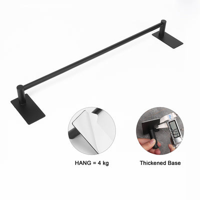 16-Inch Self-Adhesive Towel Bar – Matte Black – image 3