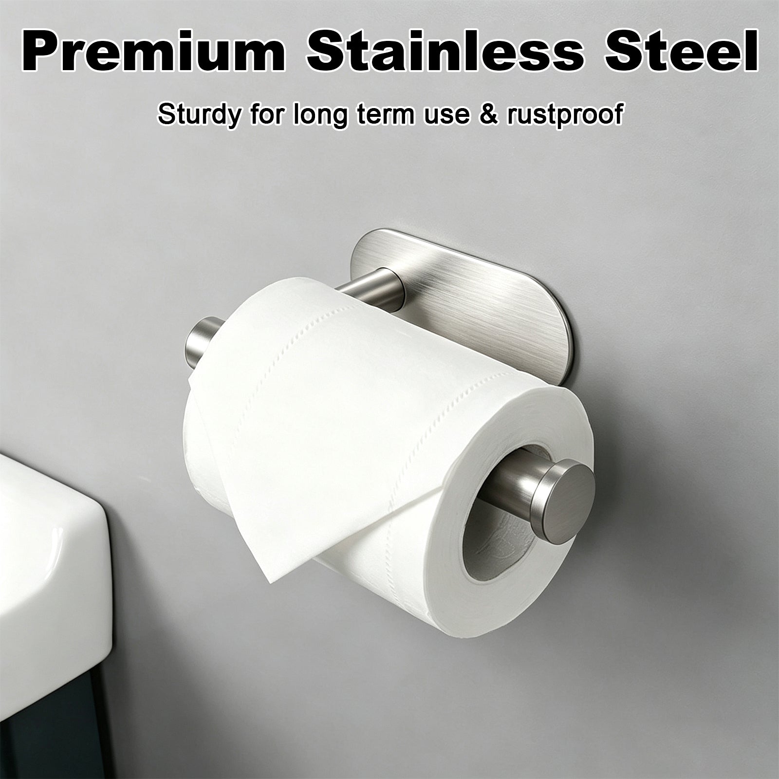 Self-Adhesive Toilet Paper Holder – Brushed Nickel – image 4