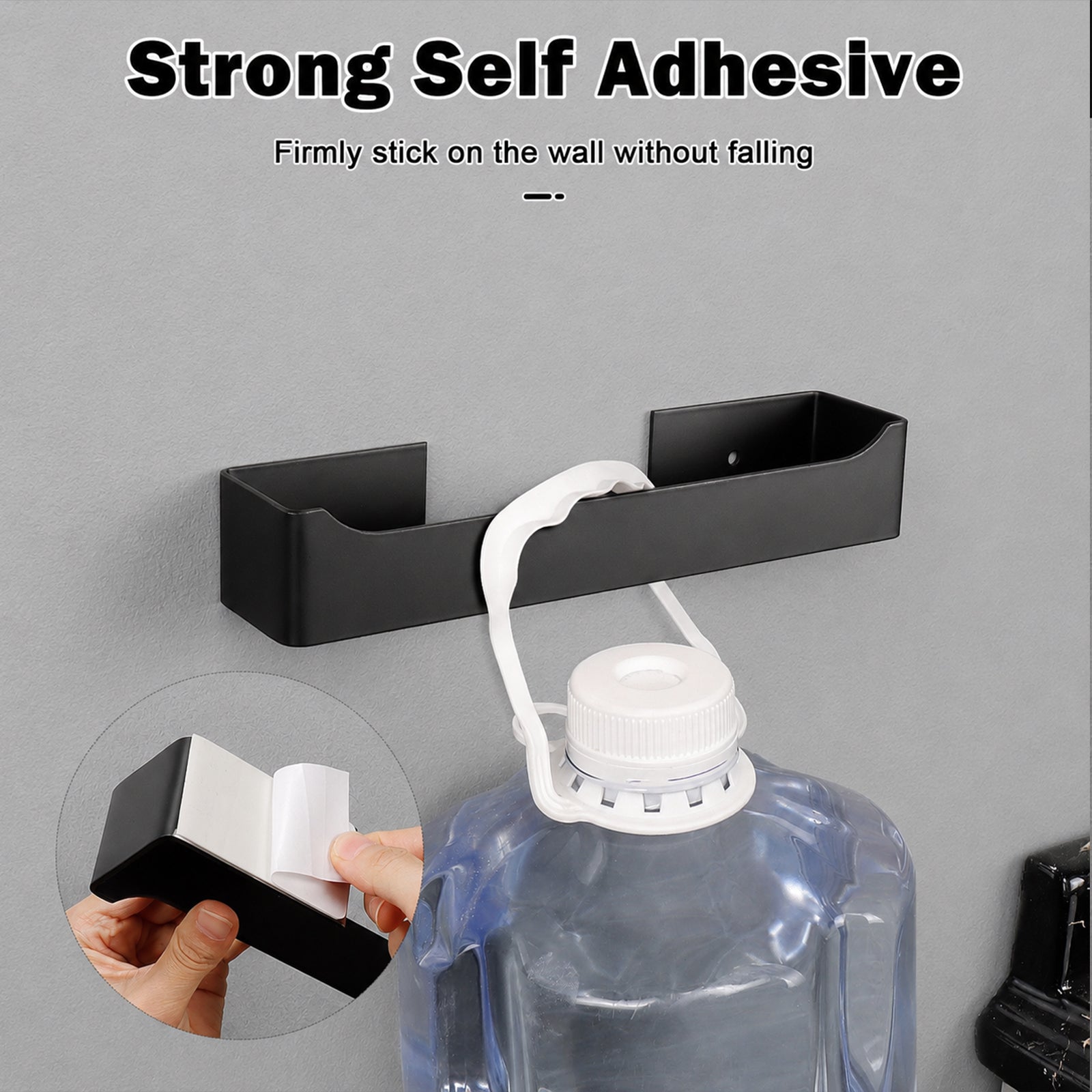 9-Inch Self-Adhesive Hand Towel Holder – Matte Black – image 4