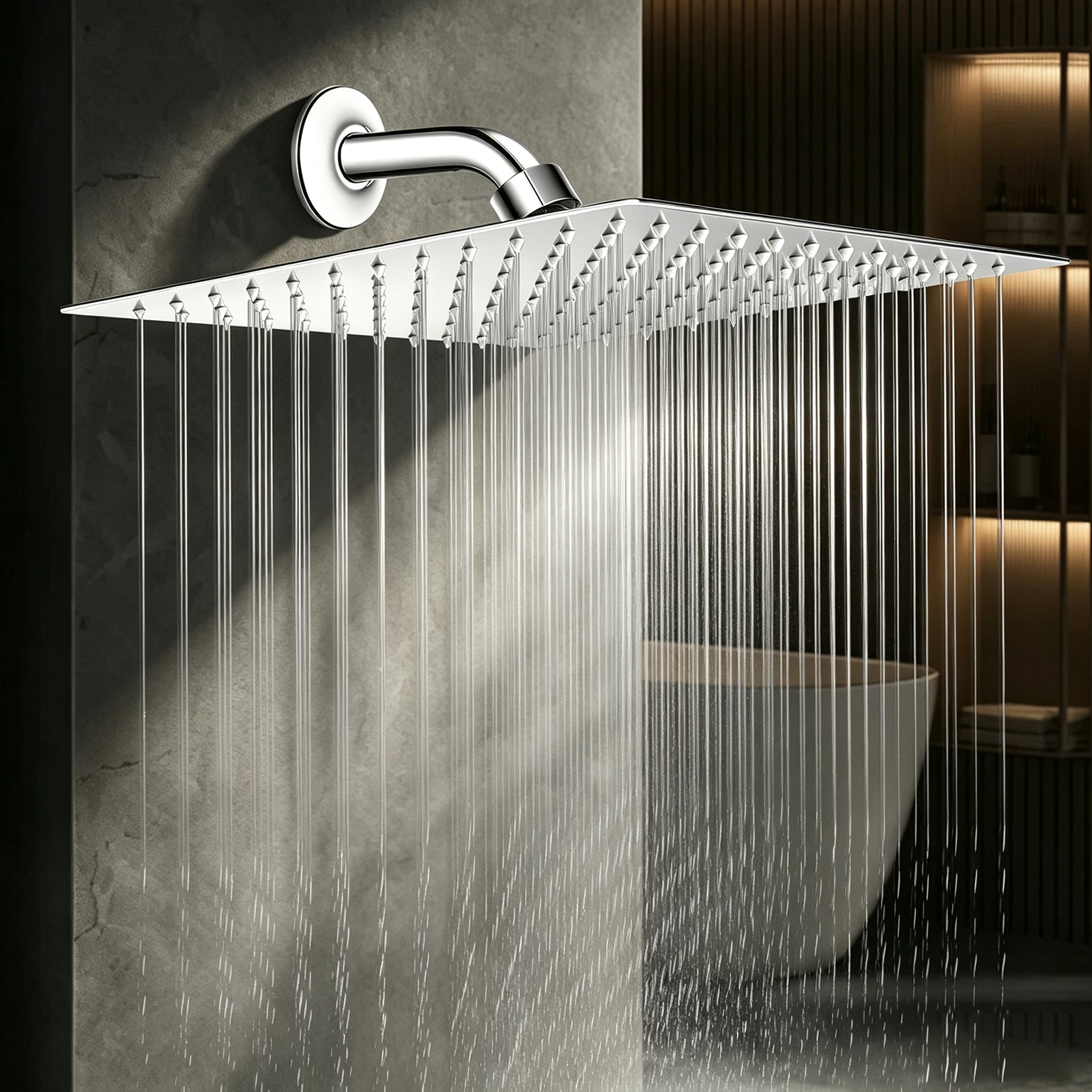 12-Inch Square Rain Shower Head – Chrome – image 6