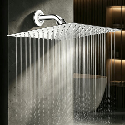 12-Inch Square Rain Shower Head – Chrome – image 6
